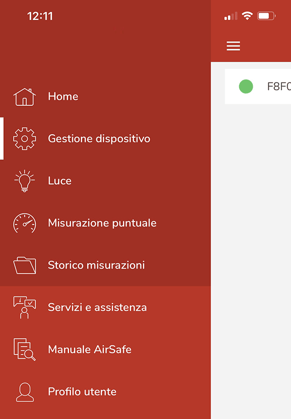 gestione dispositivo AirSafe